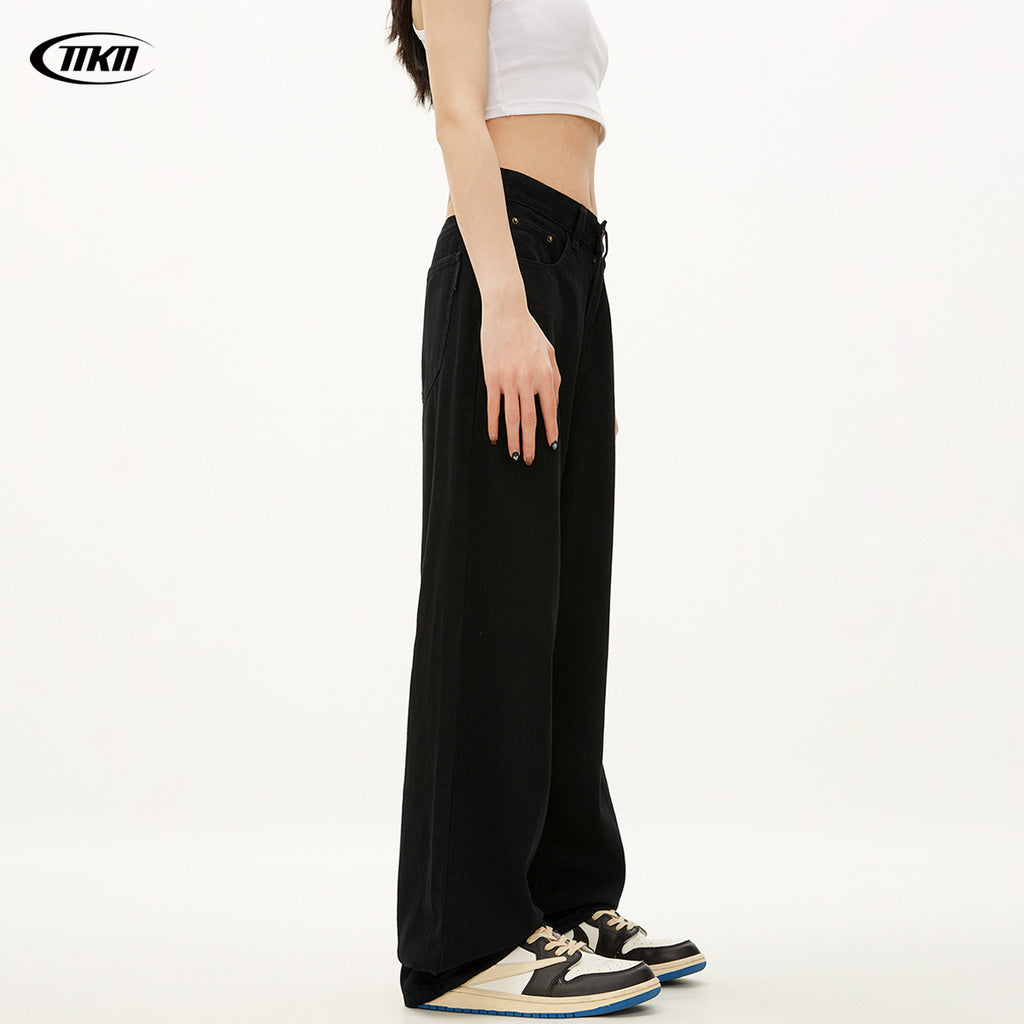 11KN Thin Slim Straight Pants Oversize Drape Jeans