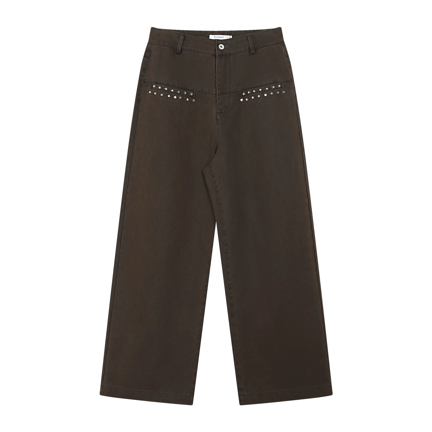 FUNKYFUN Star Rivet 400g Loose Straight Cargo Pants