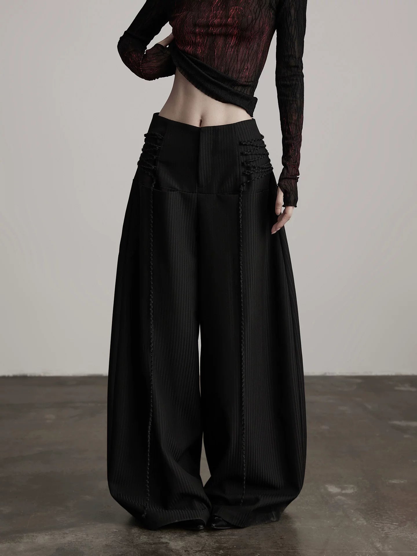 INDULGE Lace-up Scimitar Wide-leg pants