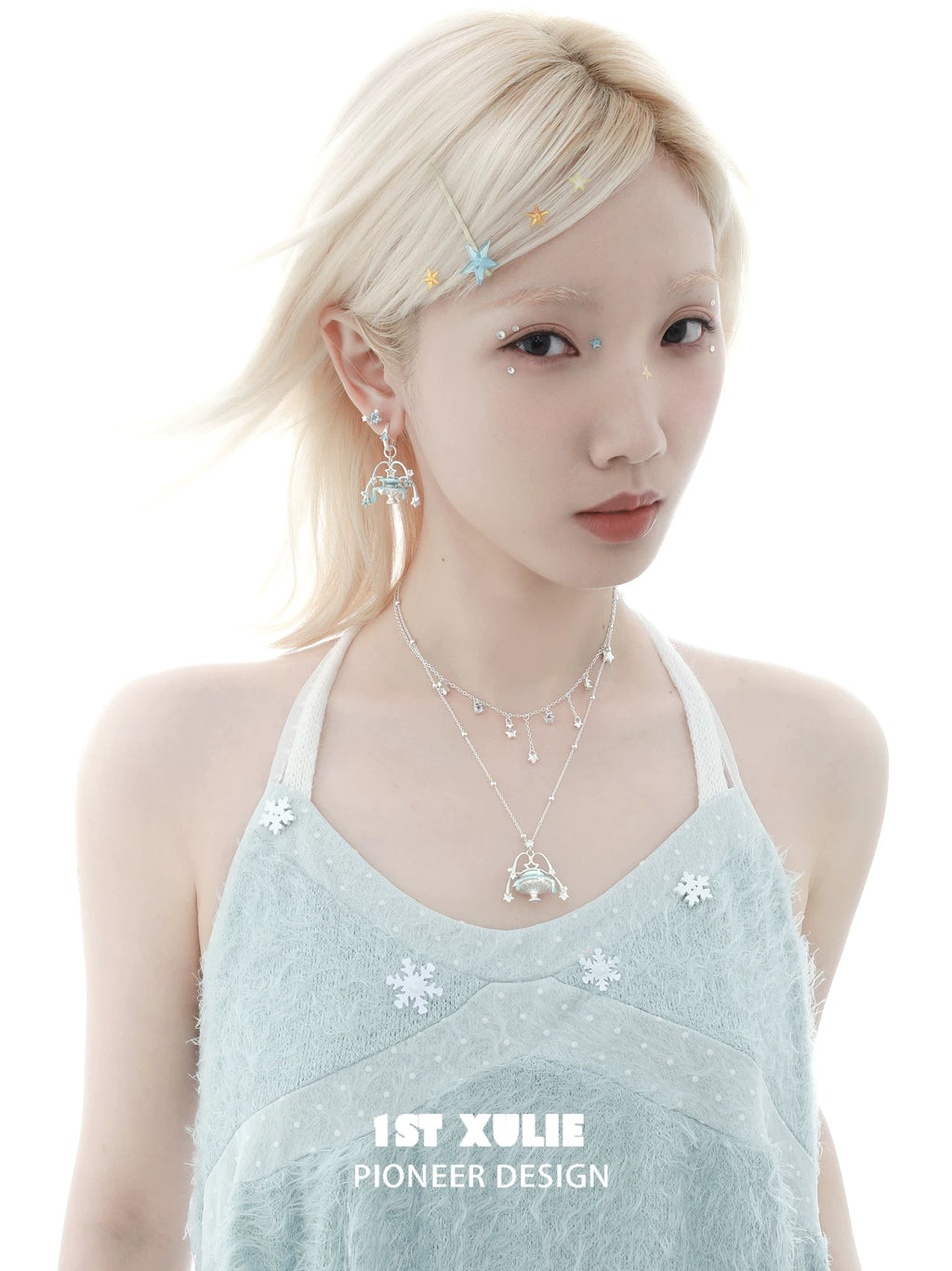 1ST XULIE Wishing Well Double-Layer Pendant Necklace & Choker