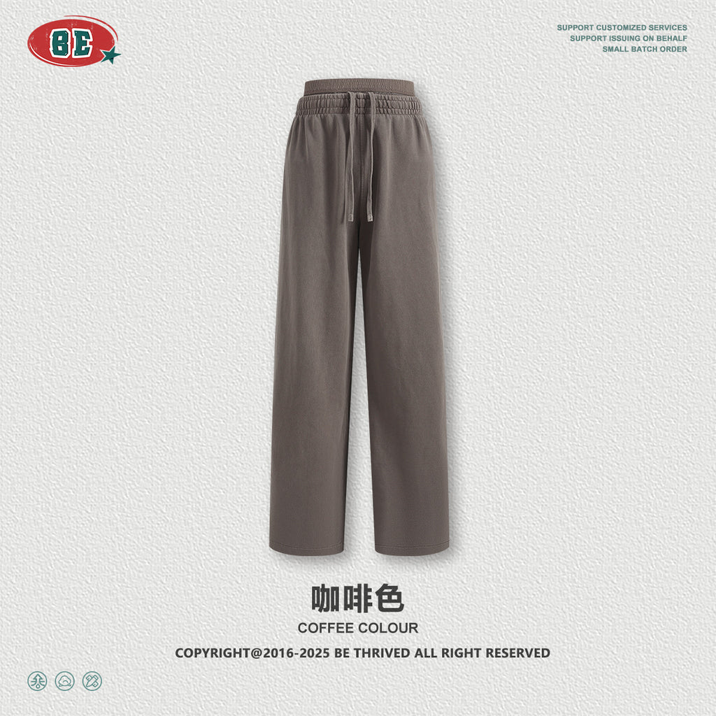 BE Retro Style Old and Thin Double Waist Casual Pants