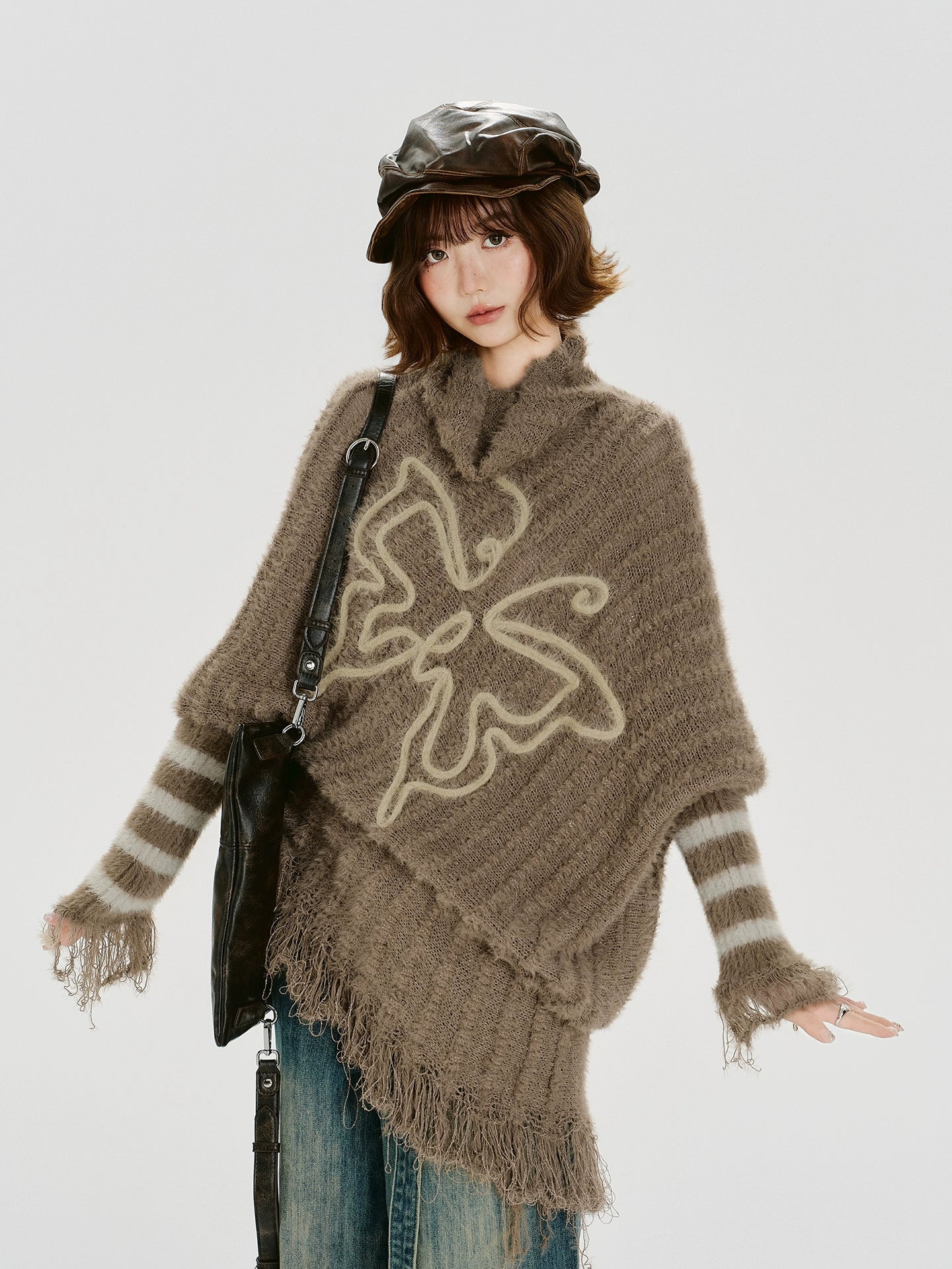 Girlyhalo Vintage Striped Fringed Long Sleeve Sweater