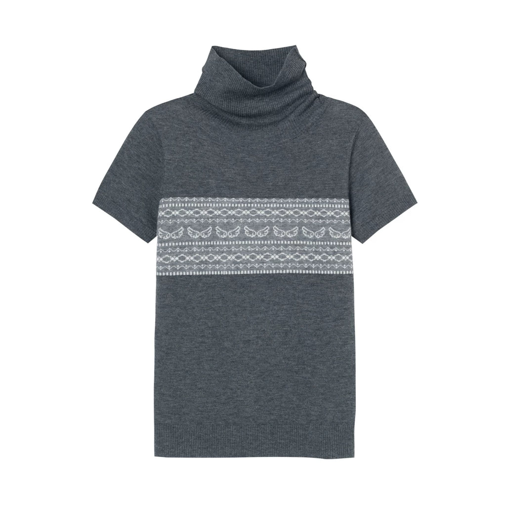 Yawhat Fair Isle Wool-Blend Cropped Knit Top