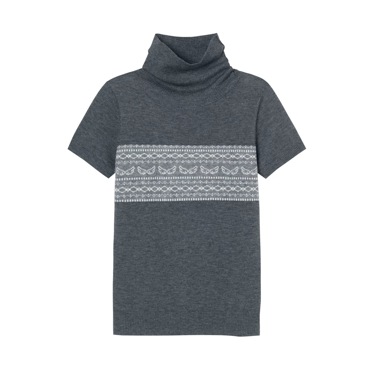Yawhat Fair Isle Wool-Blend Cropped Knit Top