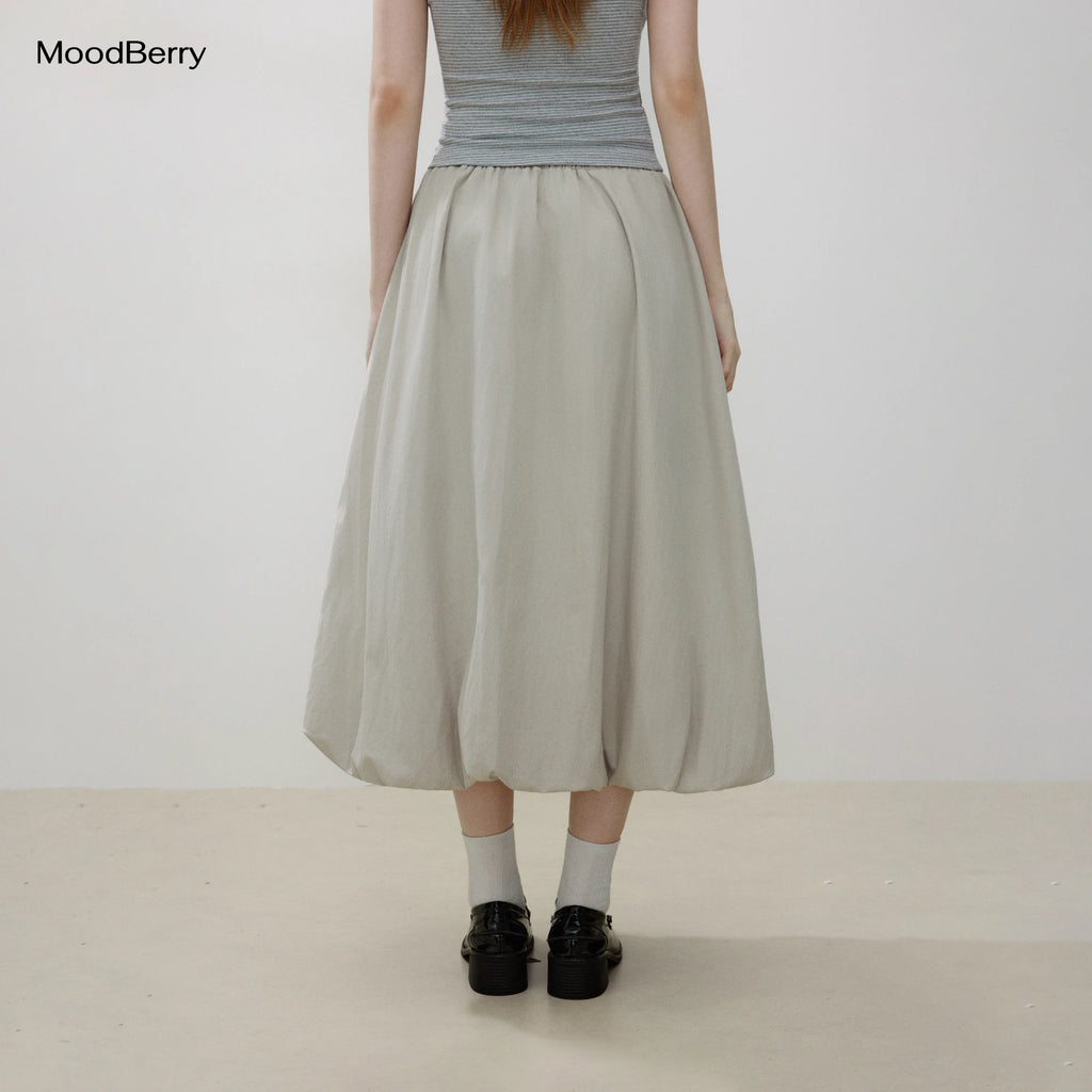 MoodBerry Retro Floral A-Line Skirt