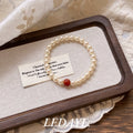 LIDAYE Red Agate Pearl Layered Bracelet