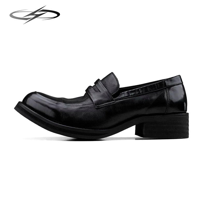 HANQIAORIJI Vegetable-Tanned Leather Apron-Toe Loafer