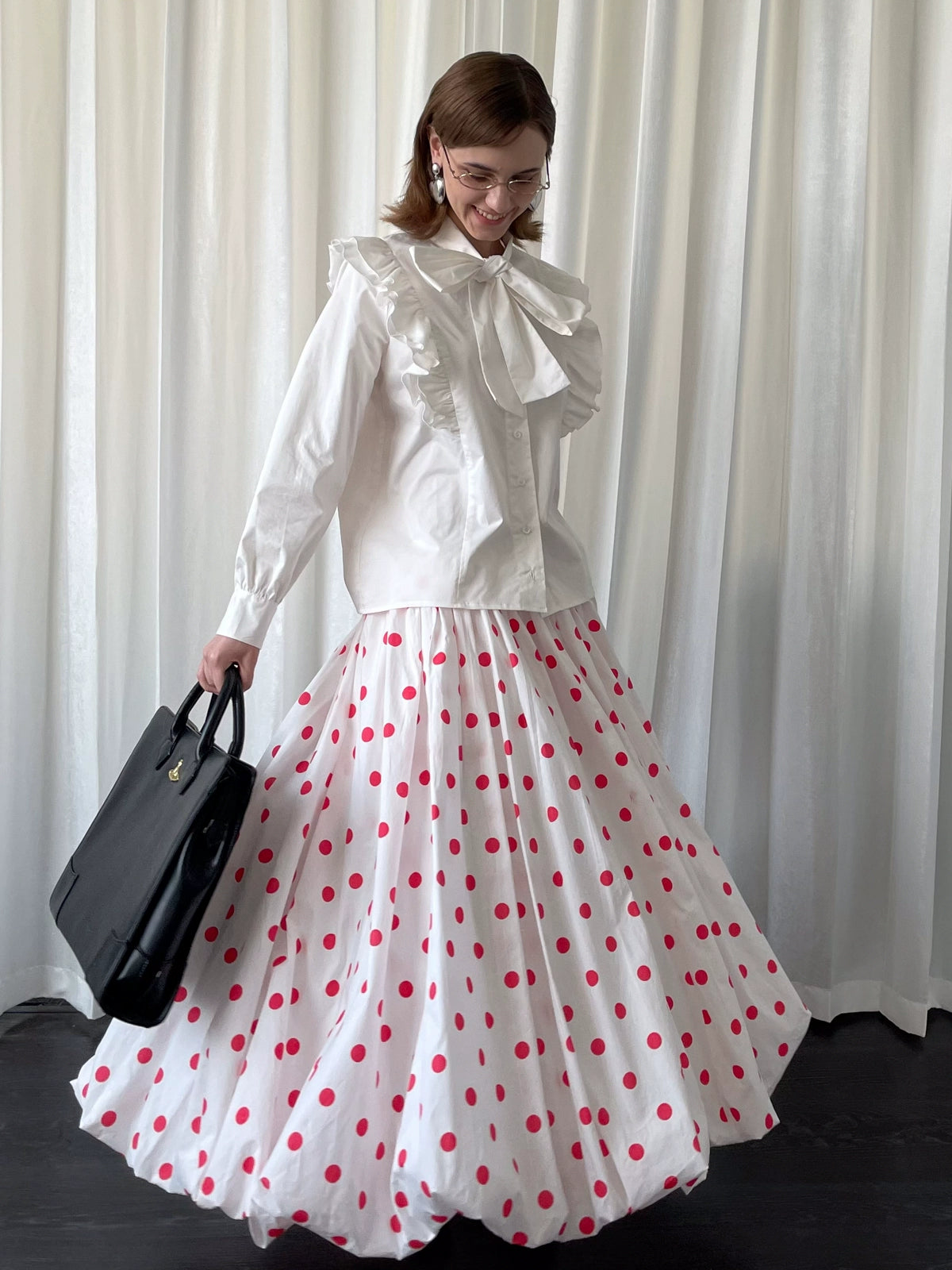 Loosesmell Polka Dot Loose Bubble Dress