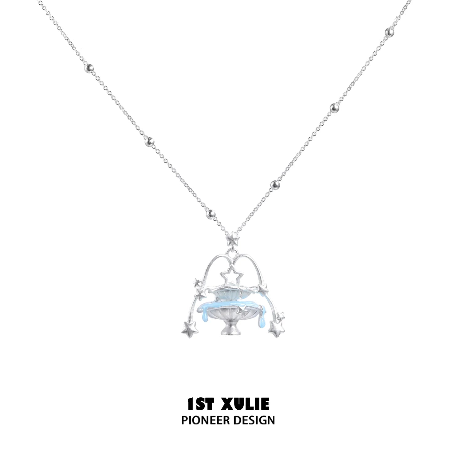 1ST XULIE Wishing Well Double-Layer Pendant Necklace & Choker