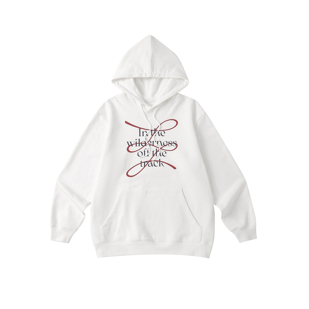 LR MADE Line Slogan Theme Print Hooded Sweater