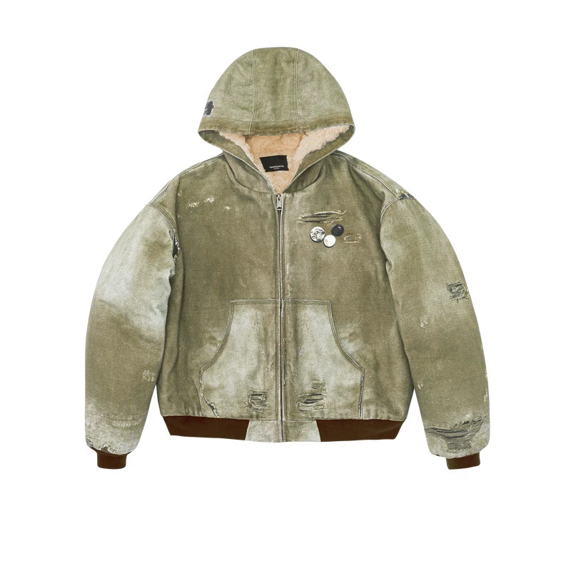 NONRADICAL 3D Digital Print Fleece-Lined Hooded Jacket