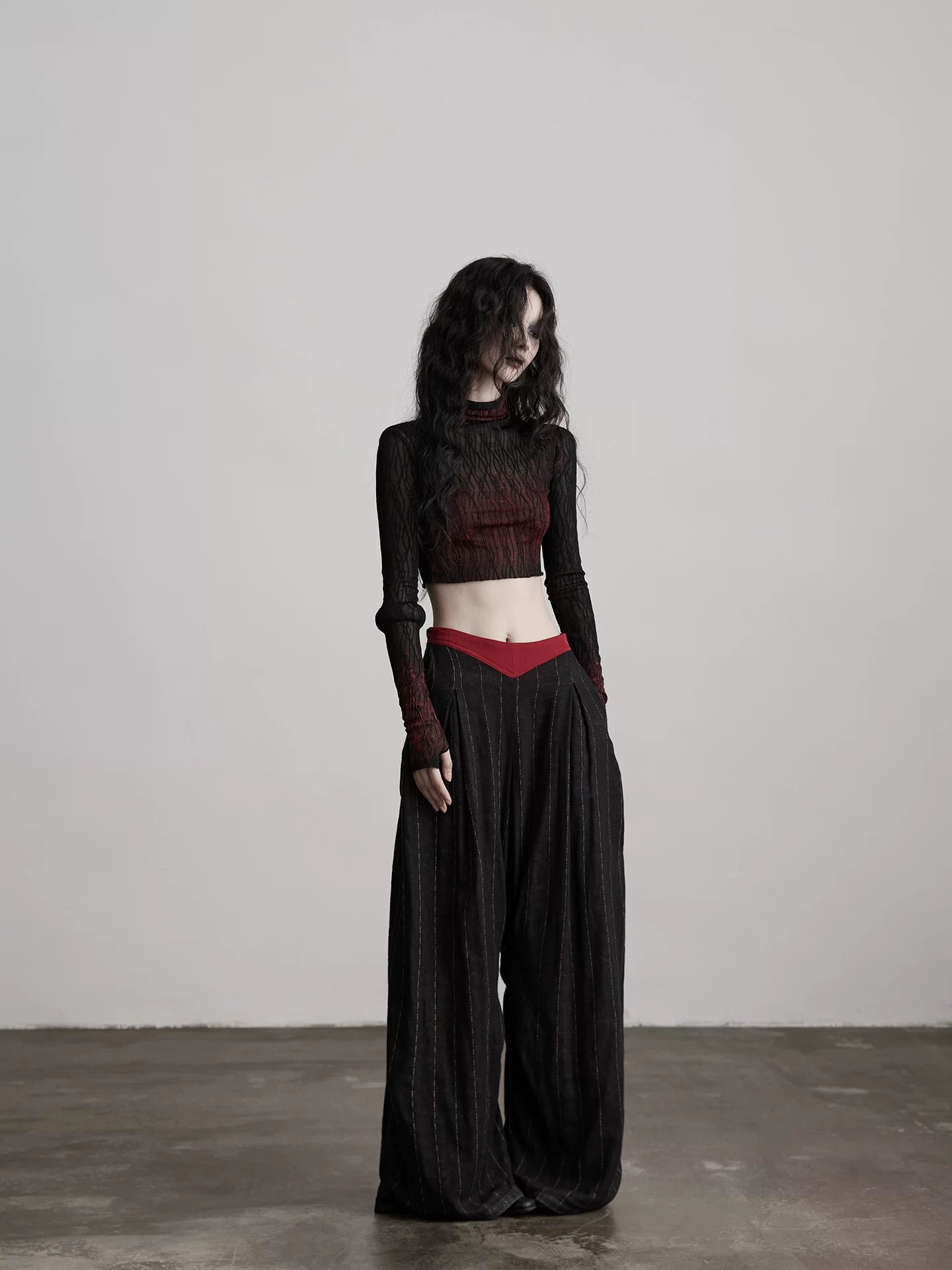 INDULGE Gradual Change Net Lace Short Long Sleeve