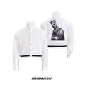 NUndeFineD Loose Short Printed Shoulder Padded Shirt Jacket