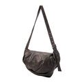 YADAMUI Rust Brown Faux Leather Zip-Top Crossbody Bag