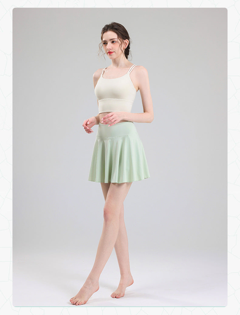 TIANQINGSE Lined Fake Two-piece Skirt