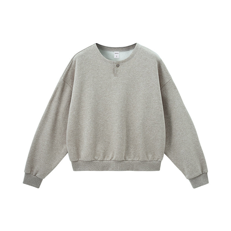 Inflation Henry Collar Loose Thermal Long Sleeves