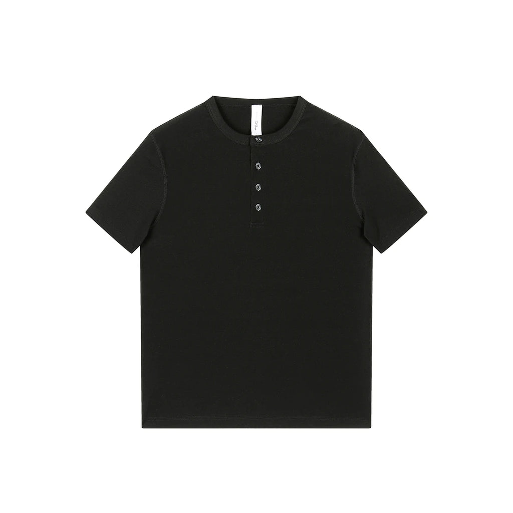 PLUS NO LOGO TENCEL Lyocell Breathable Drop-Shoulder Henley Tee