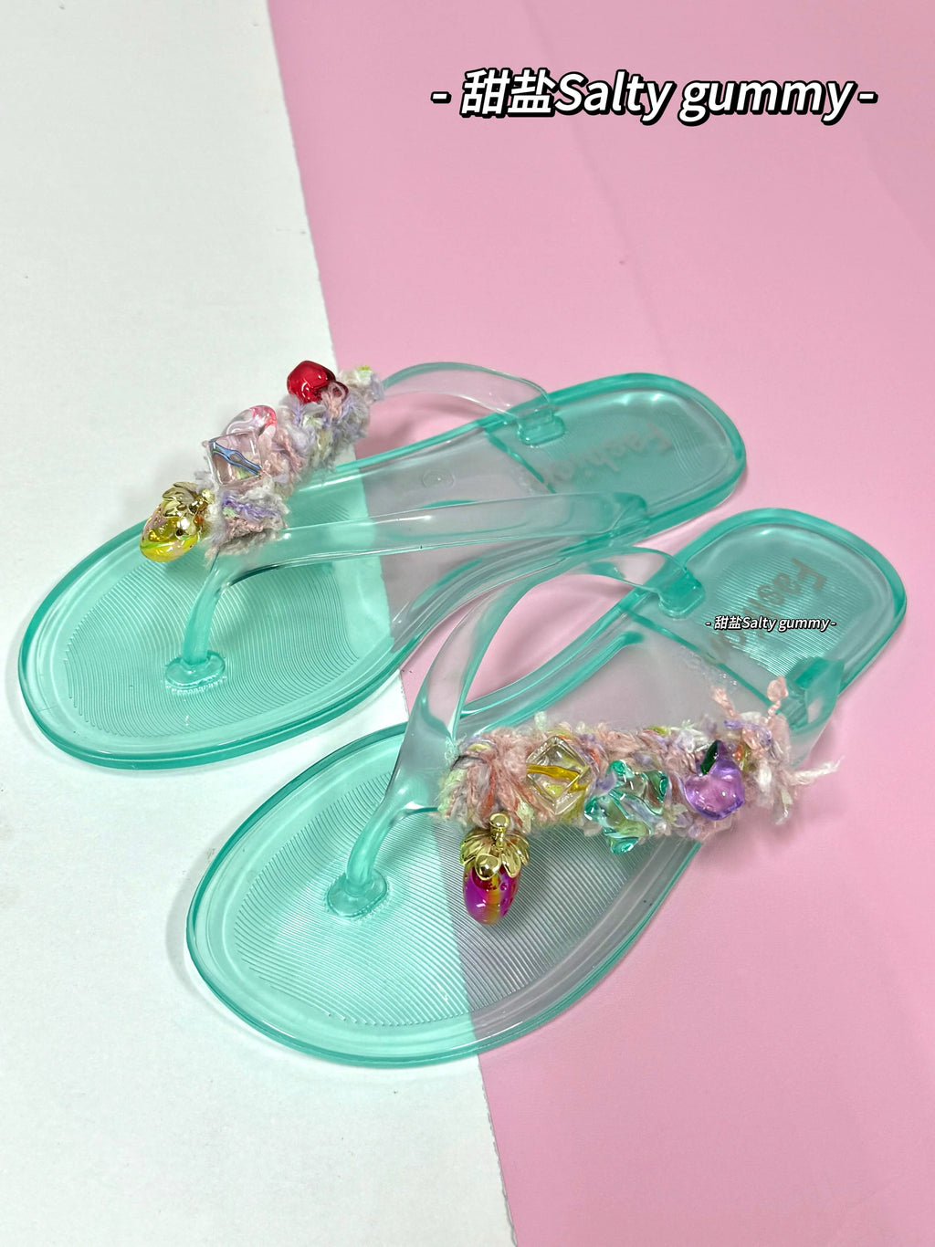 Salty gummy Handmade Crochet PVC Toe-Separator Sandal