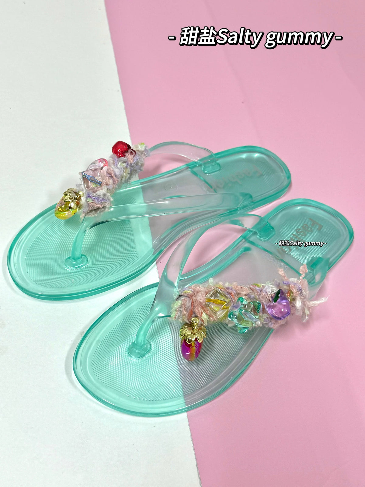 Salty gummy Handmade Crochet PVC Toe-Separator Sandal