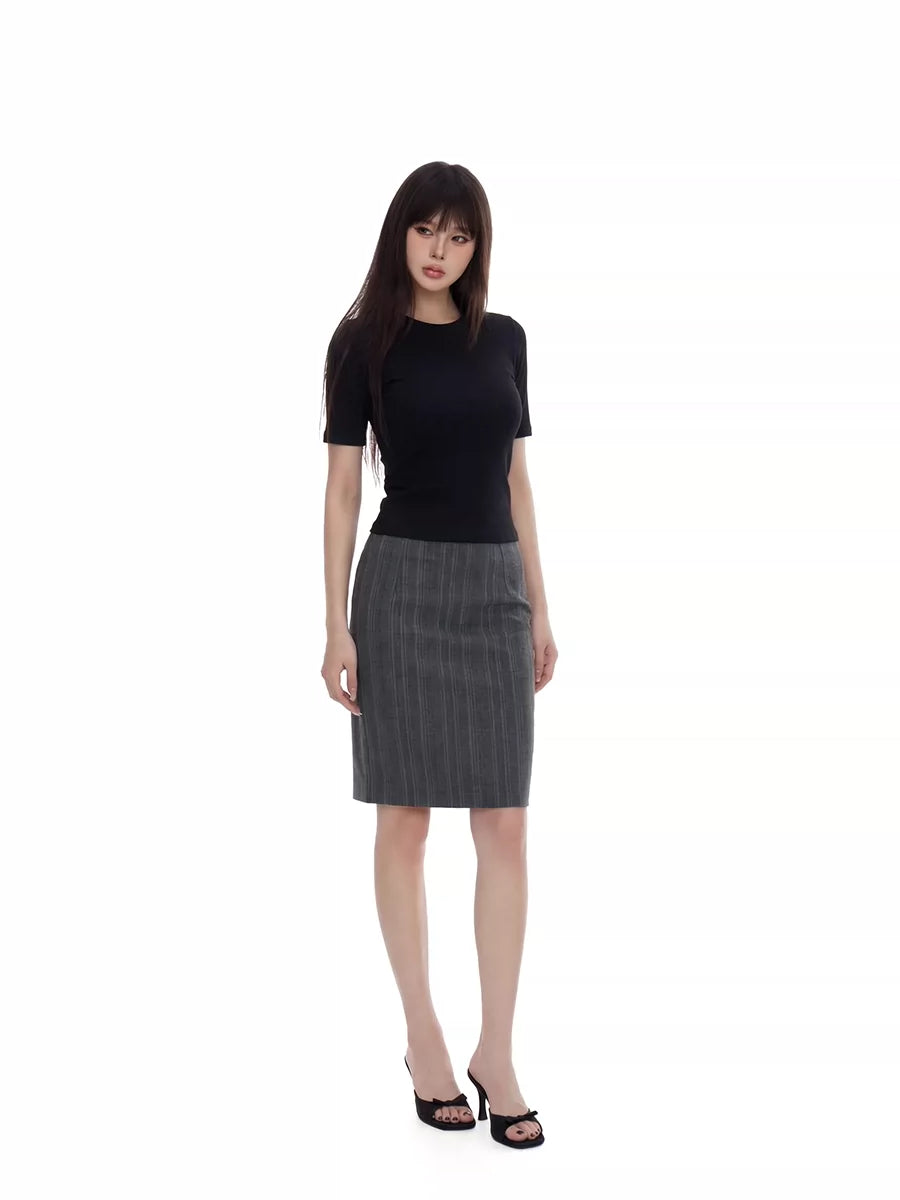 WITHMIN Front Shoulder Slim Fit Simple Versatile Tee