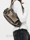 BINGBONG Retro Locomotive Bag Maillard Large Capacity Messenger Bag