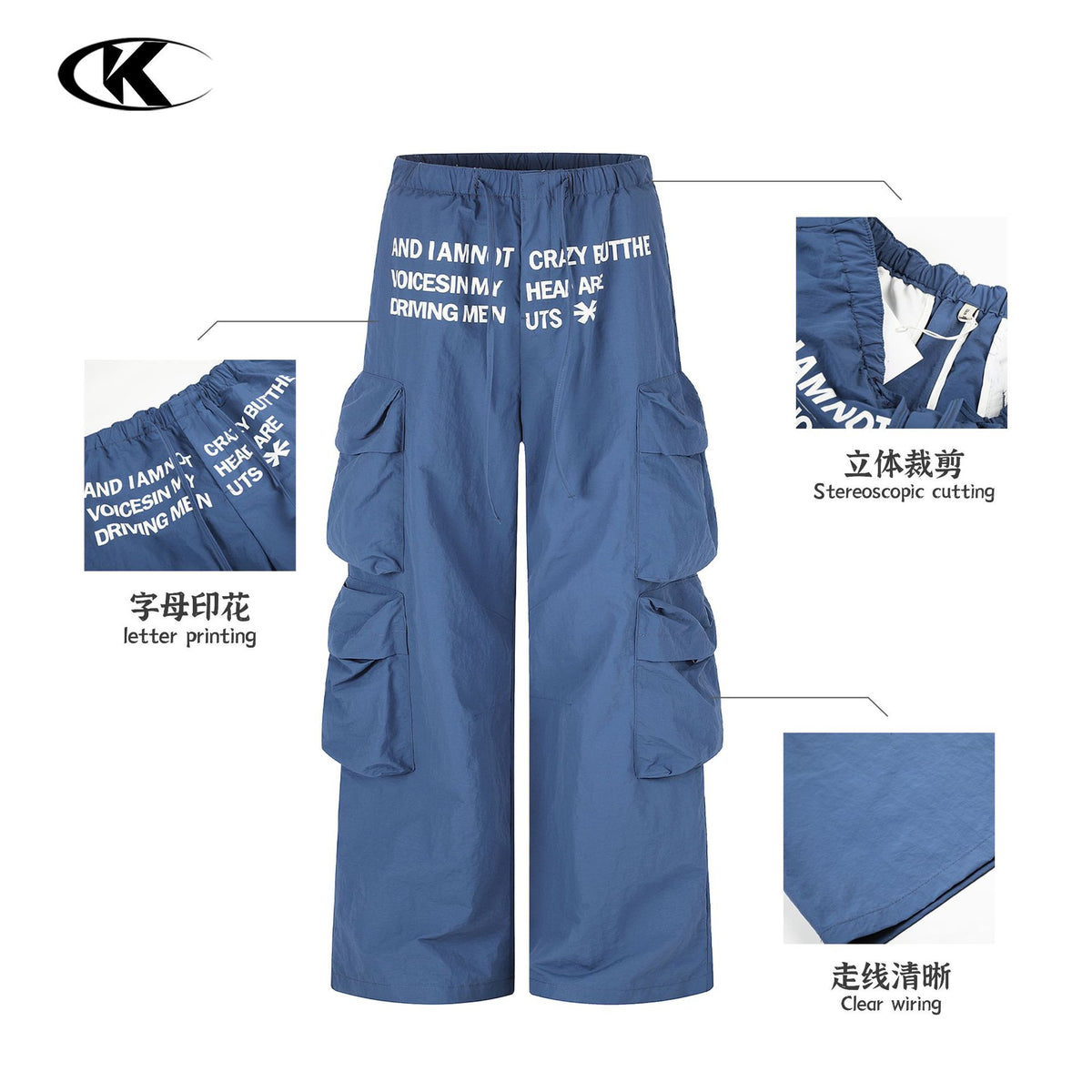 11KN American Retro 400g Quick-Dry Loose Cargo Pants