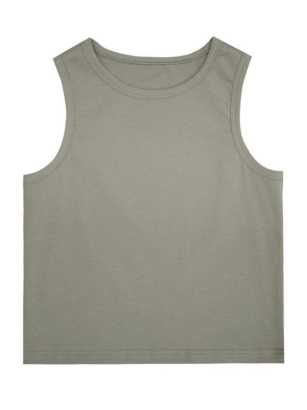 UNF round neck slim-fitting outer Crop Top Tee