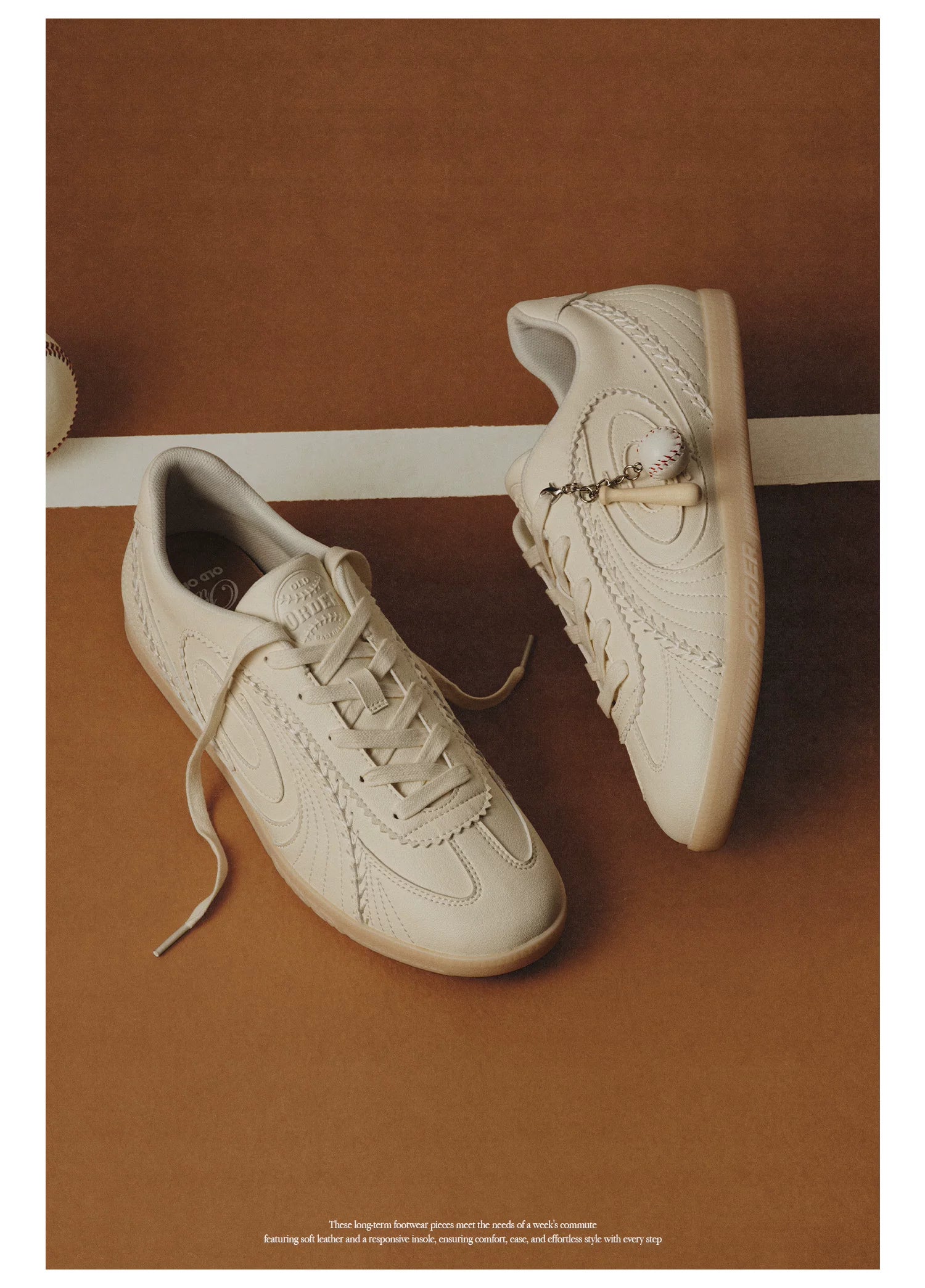 OLD ORDER Leather Lace-Up Retro Trainer
