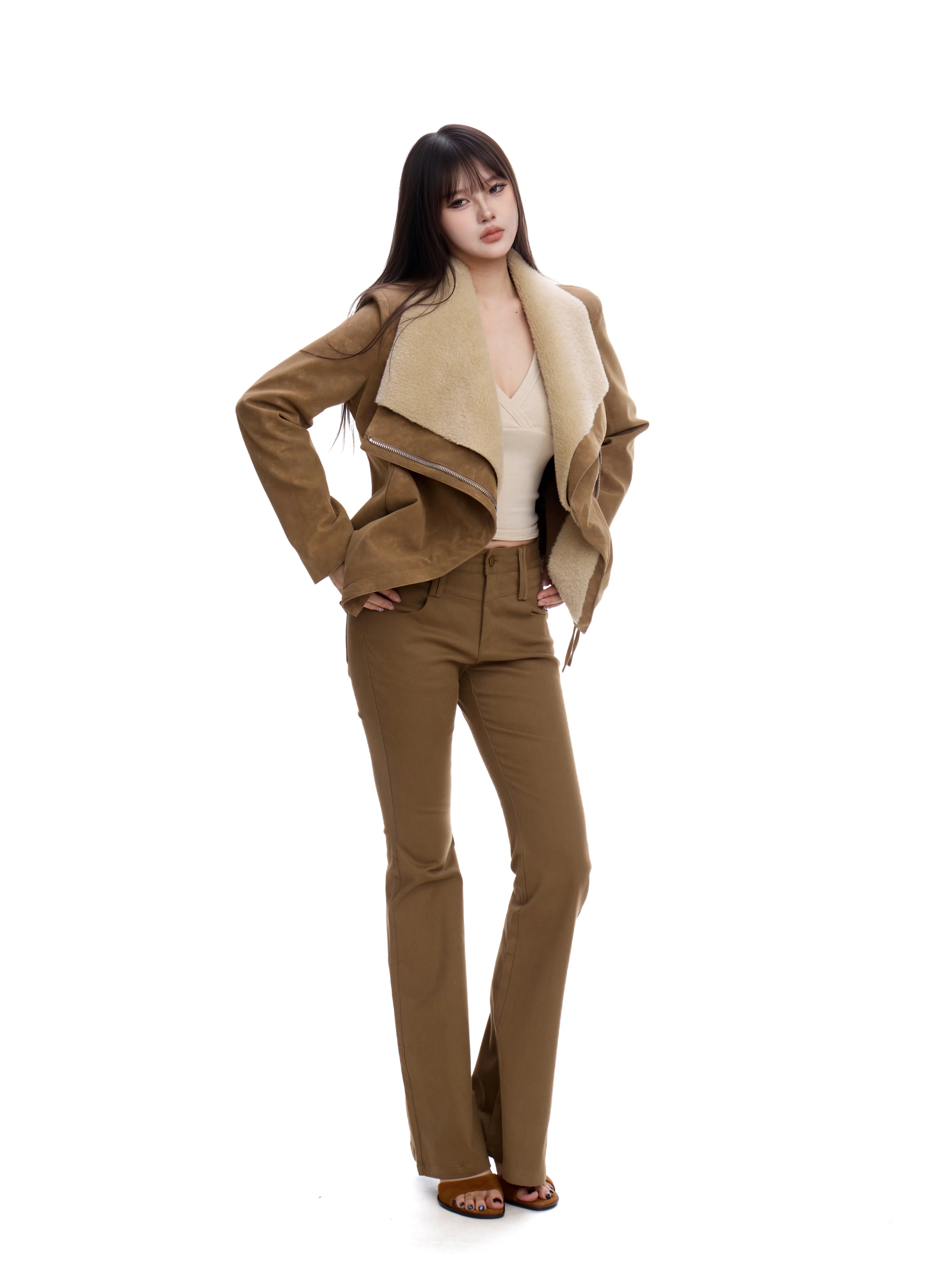WITHMIN Low-rise Straight Tube Slim and Drape Jeans