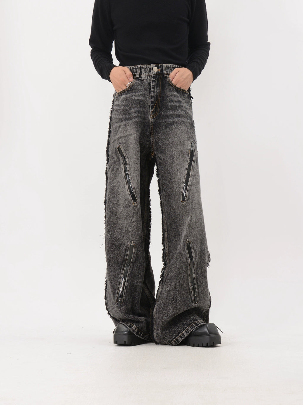 NUndefined Rough Loose Wide Leg Jeans