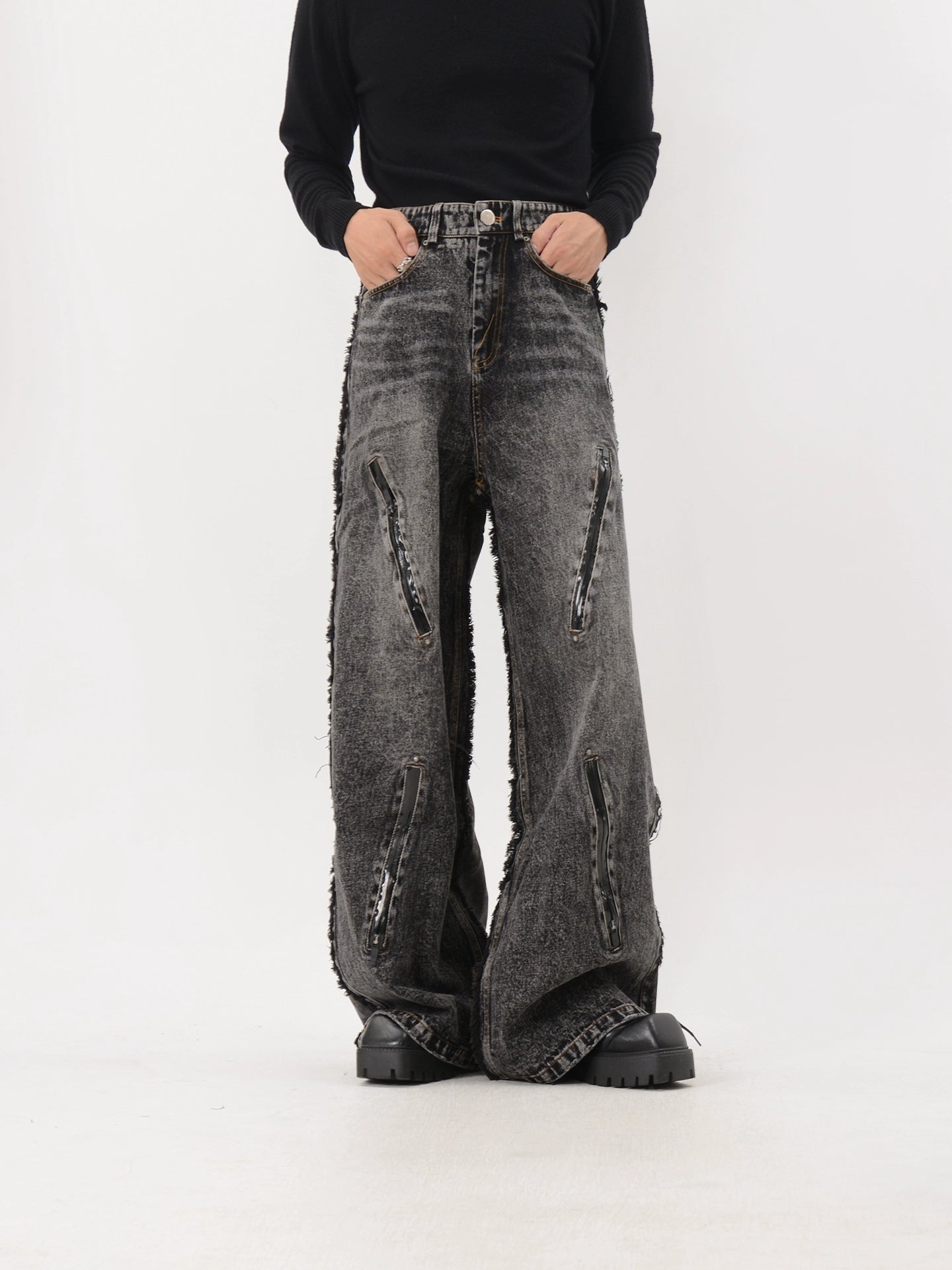NUndefined Rough Loose Wide Leg Jeans