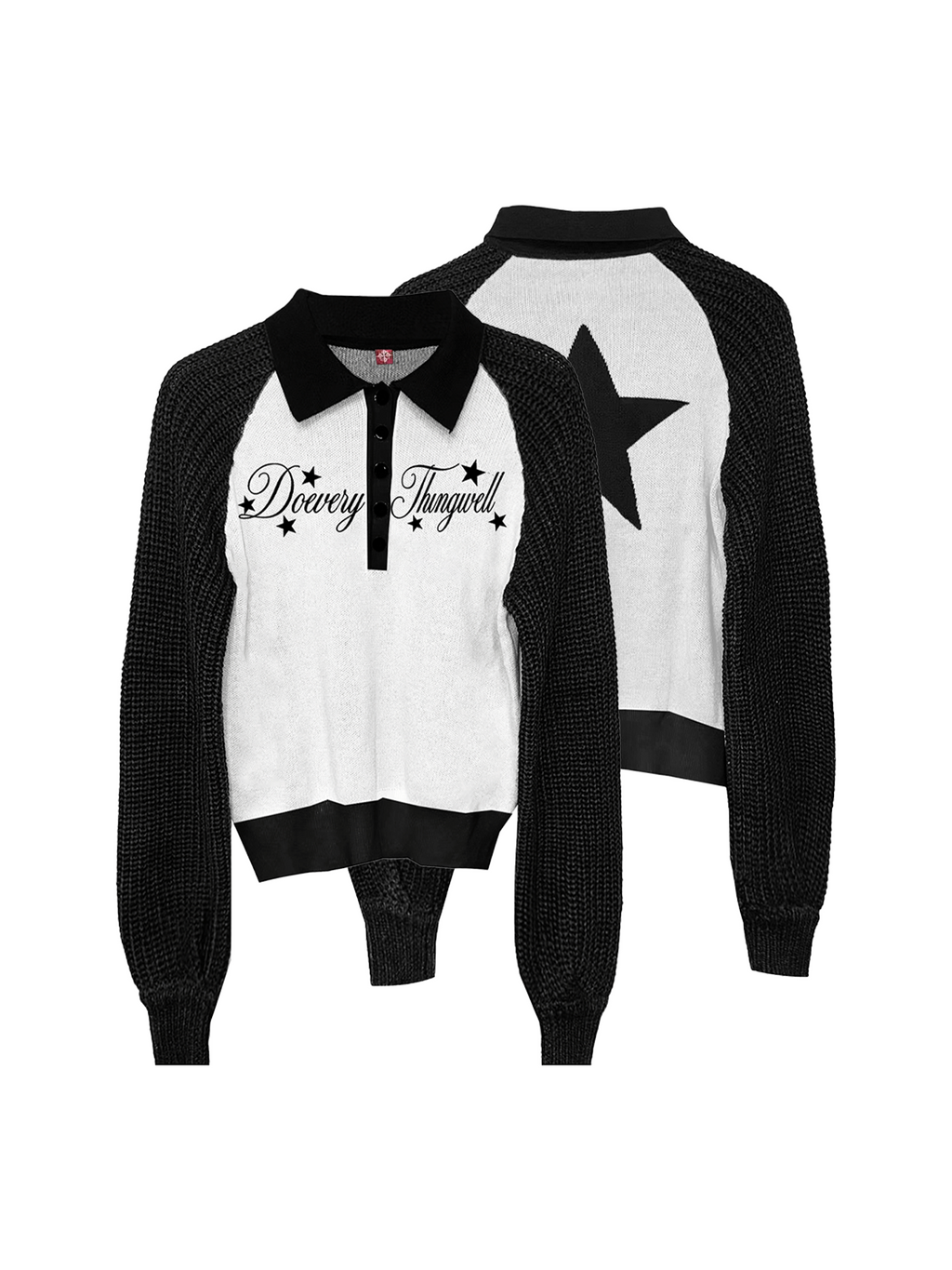DETW Vintage Contrasting Print Knitted Sweater