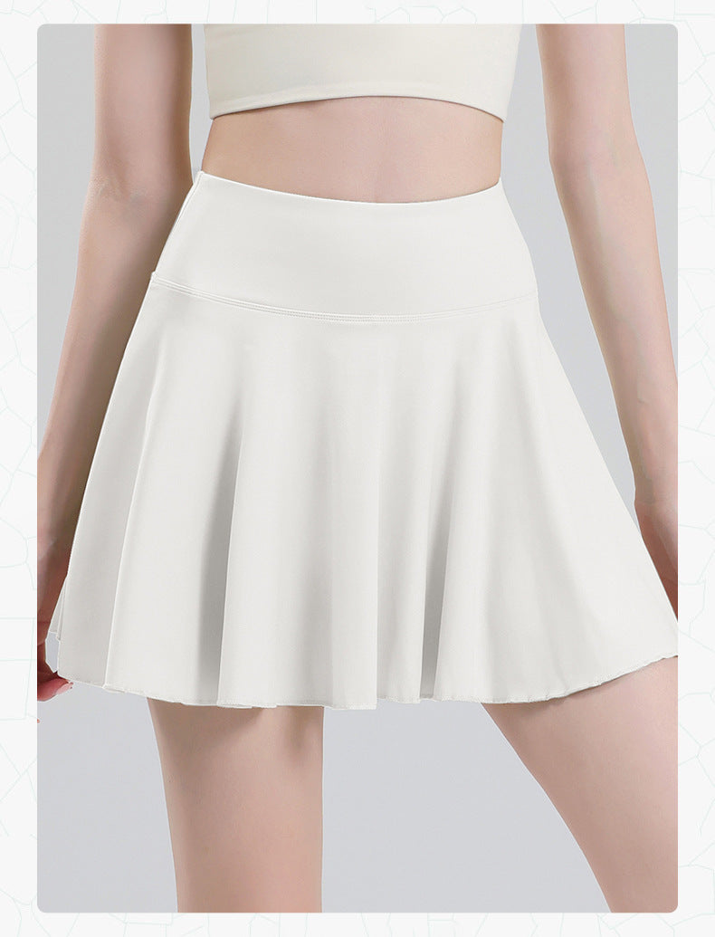 TIANQINGSE Lined Fake Two-piece Skirt