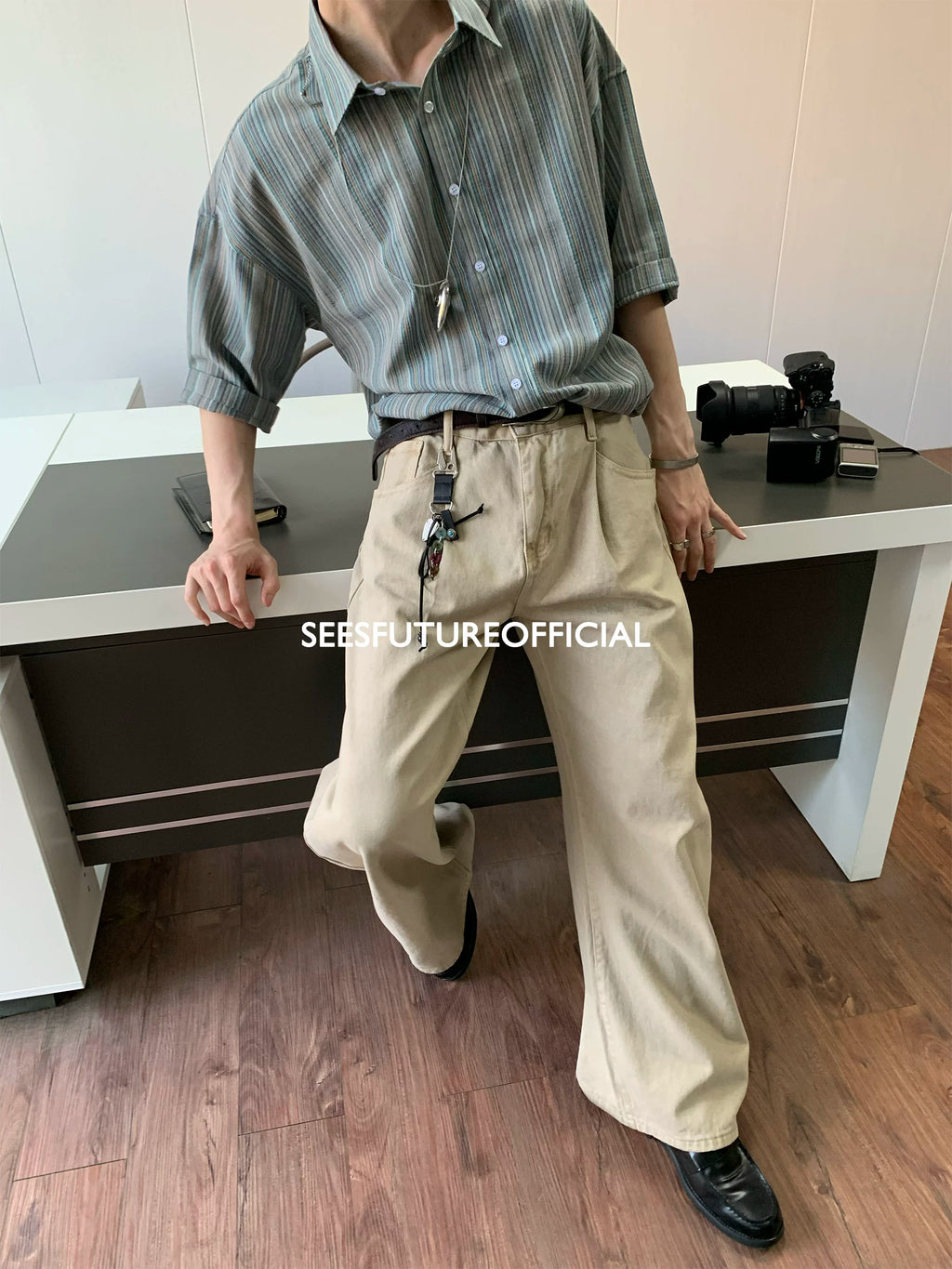 Seesfuture Vintage I-pleated Versatile Casual Pants