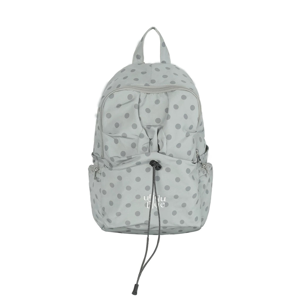 Unique blue Star Print Nylon Drawstring Backpack - Zip Top