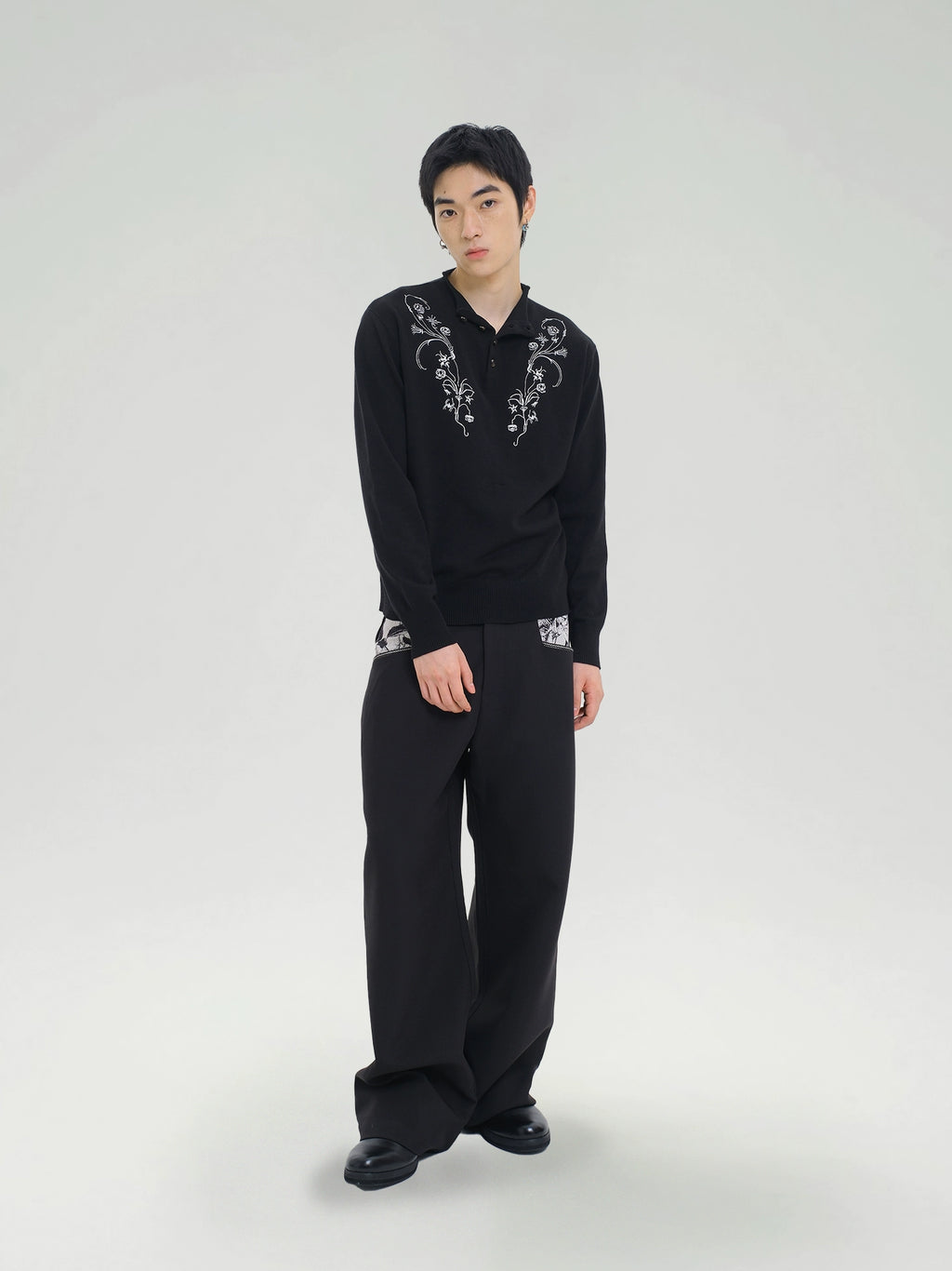 TZ Killer Flower Embroidered Knitted Sweater