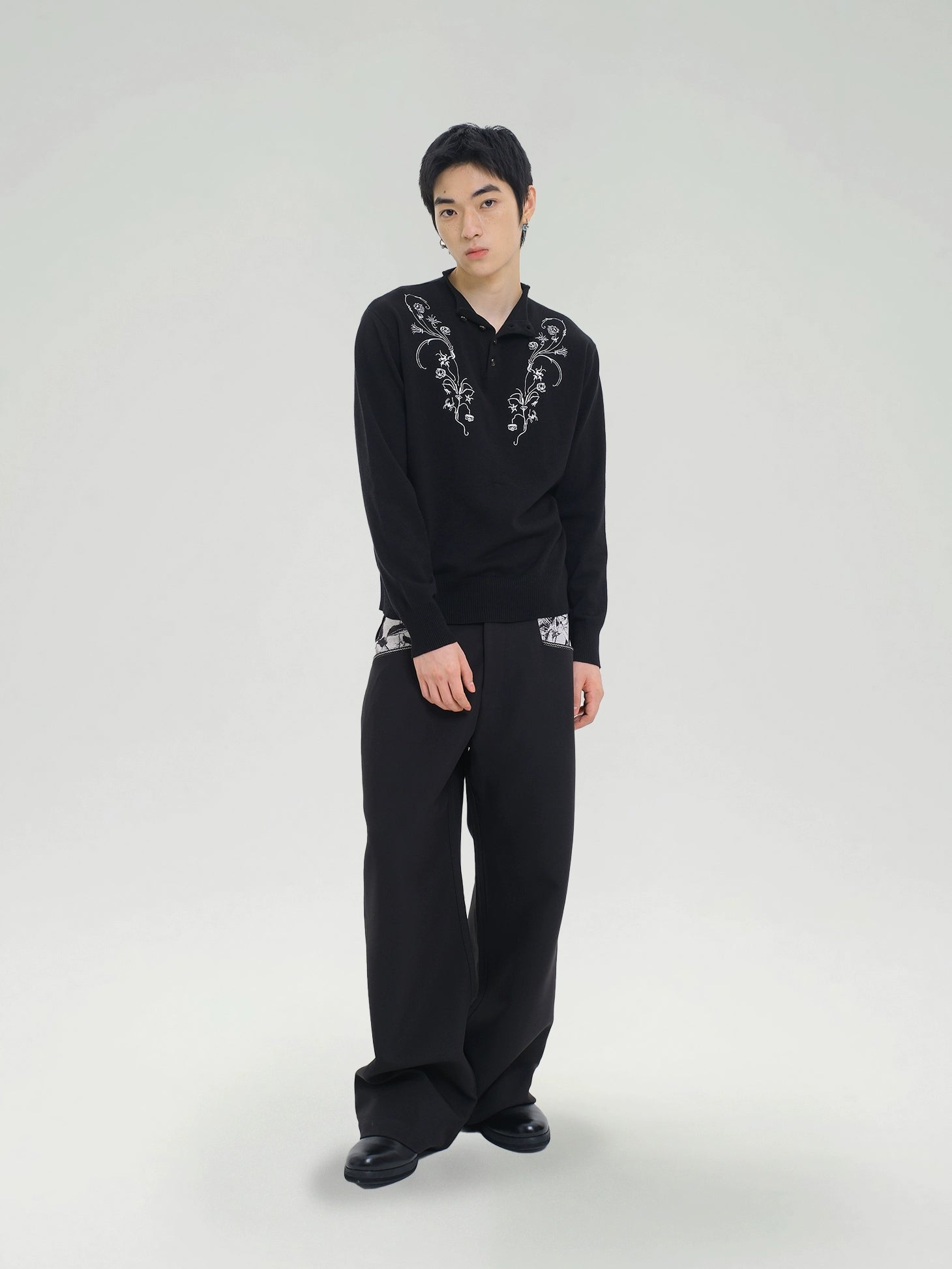 TZ Killer Flower Embroidered Knitted Sweater