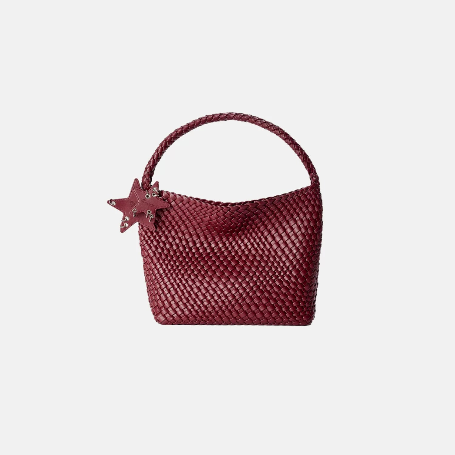 ECODAY Silver Woven Faux Leather Shoulder Bag