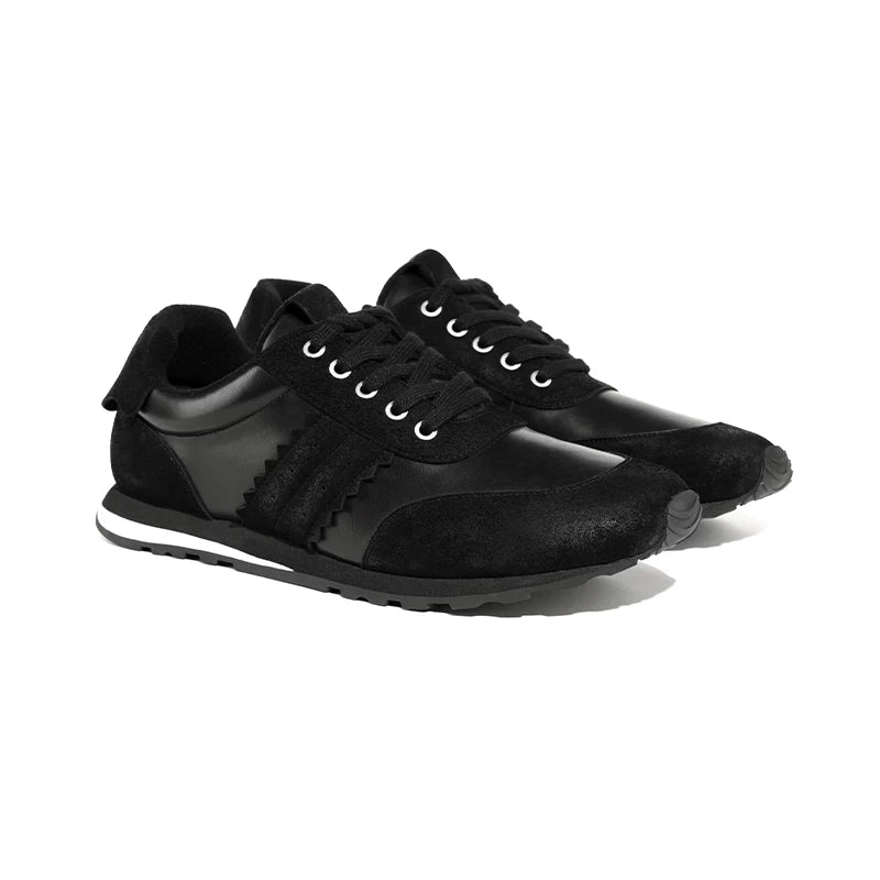 Kami anger Leather Lace-Up Low-Top Sneaker