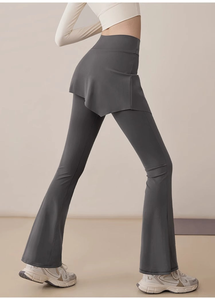 TIANQINGSE Fake Two-piece Side Drawstring Skirt Curtain Hip Cover Micro-pull Pants