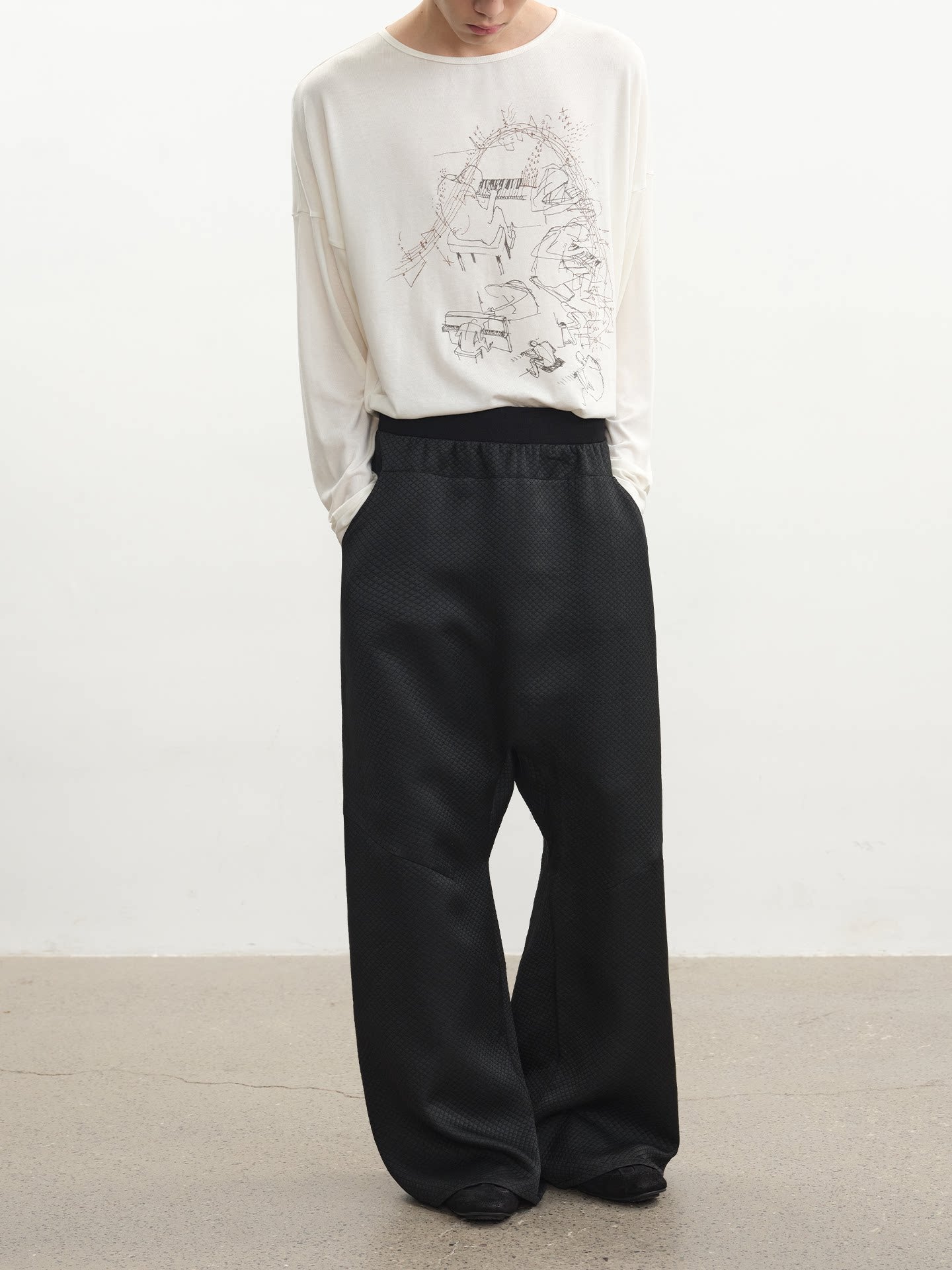 JCAESAR Piano Music Print Long Sleeve