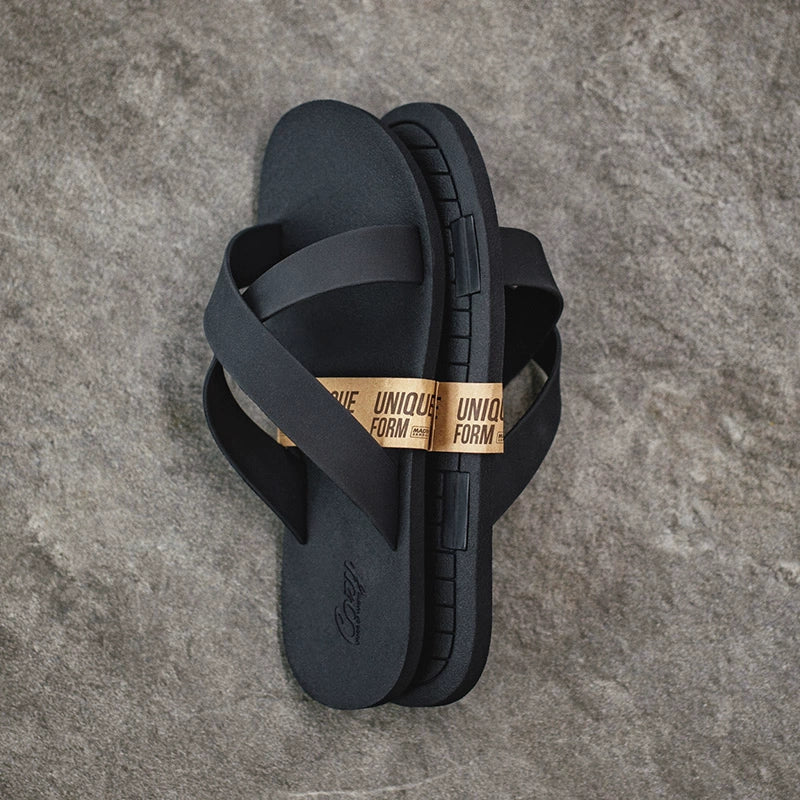MADEN Unique Form Rubber Cross-Strap Flip-Flop