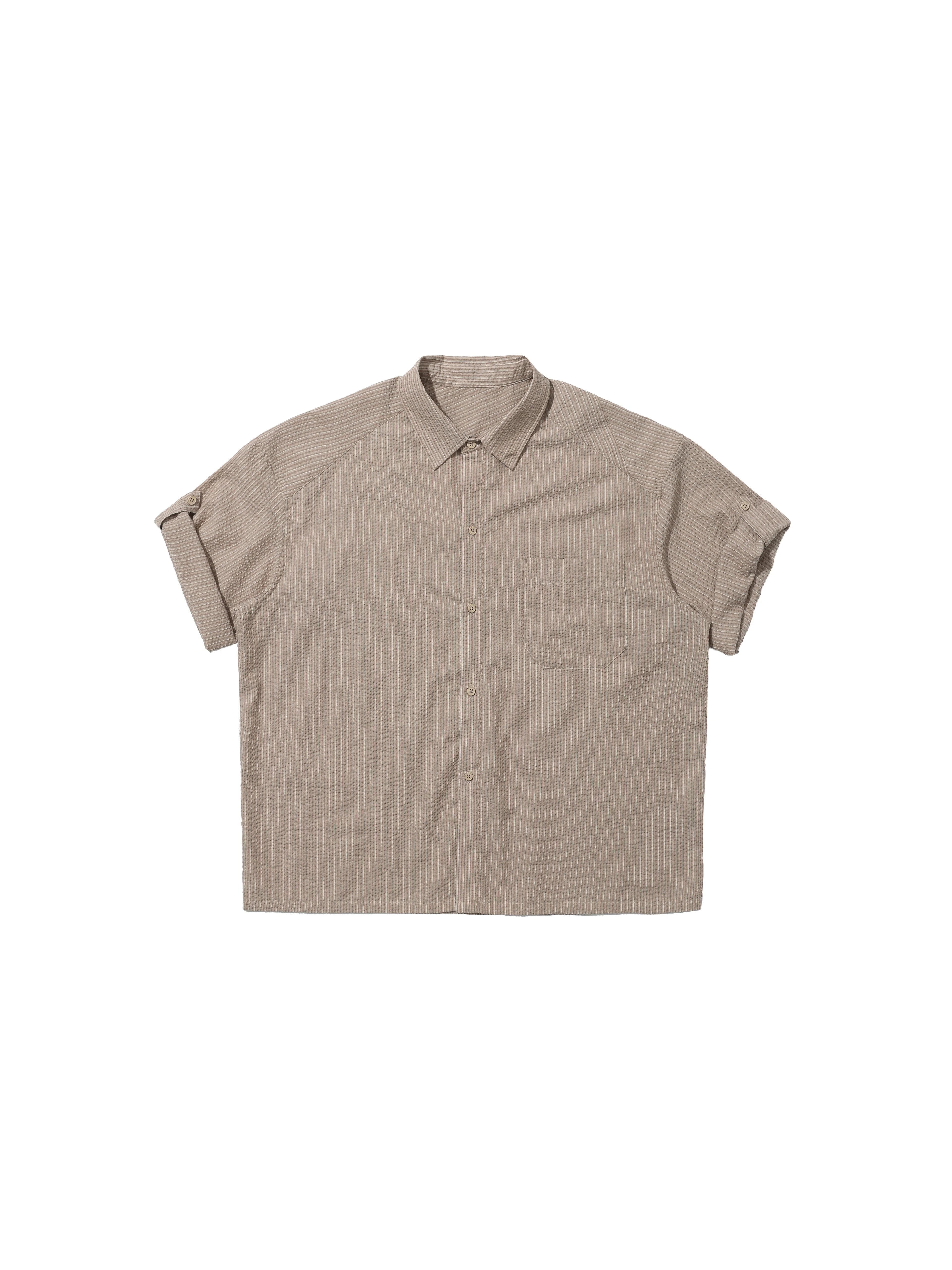 LIBERAFIT Striped Seersucker Relaxed Shirt