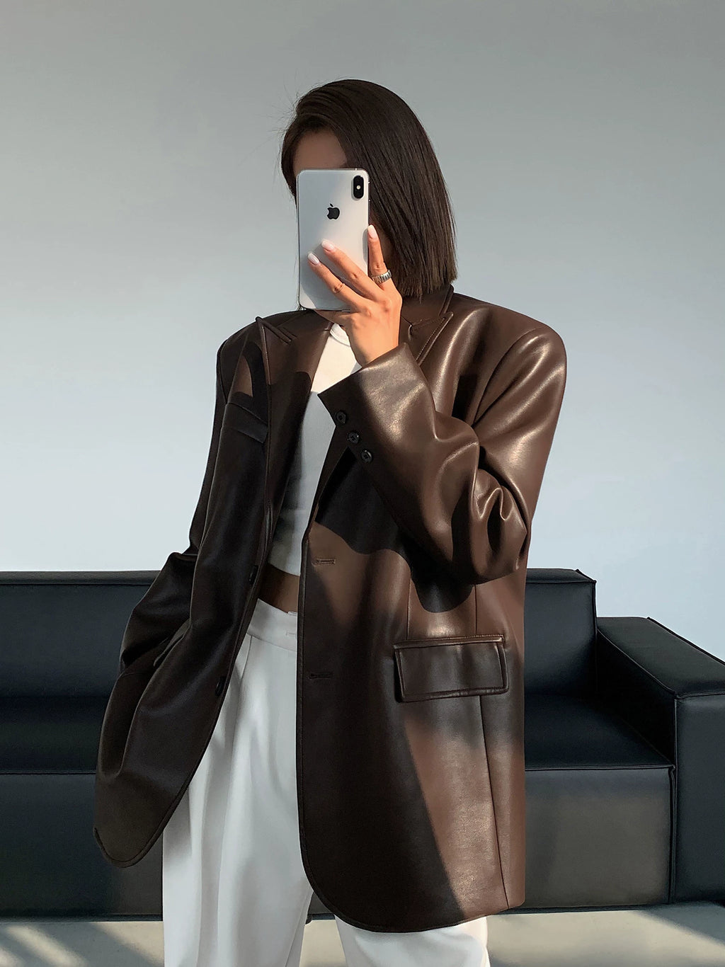 OUSPH Casual Premium Textured Loose Thickened Jacket