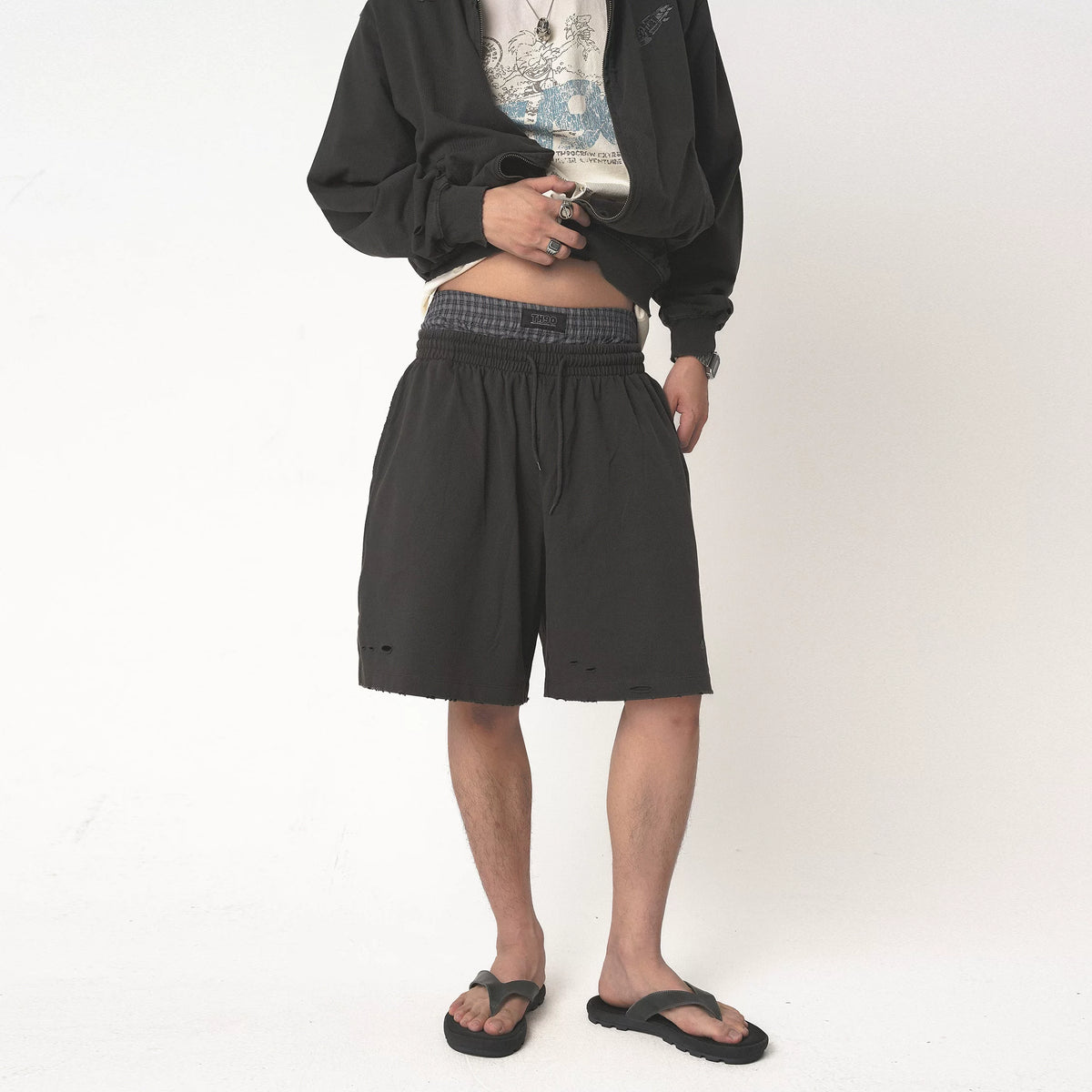 TH90 CREW 300g Straight-Leg Cotton Athletic Shorts