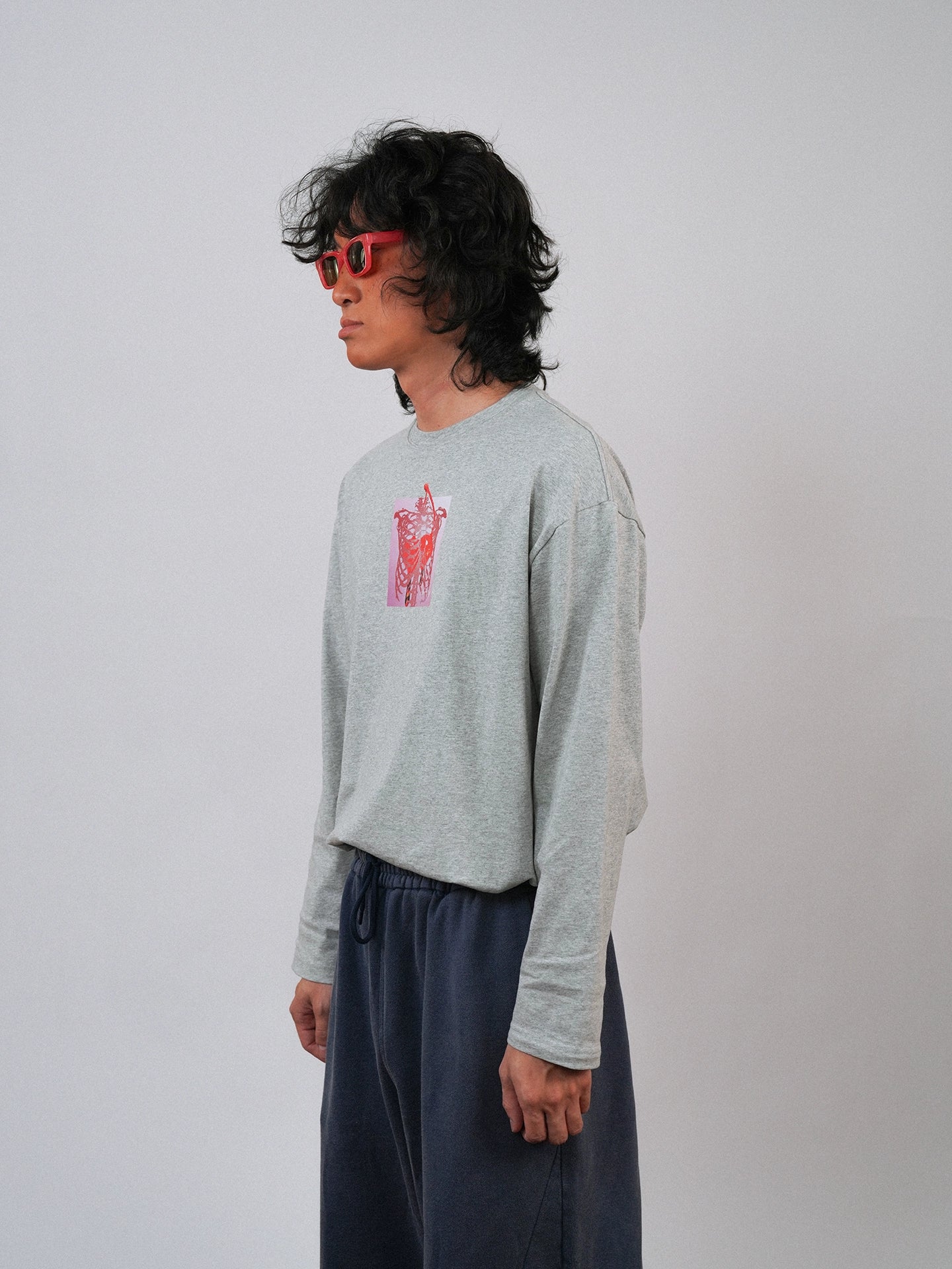 O3PARK Cherry Skull Print Long Sleeve