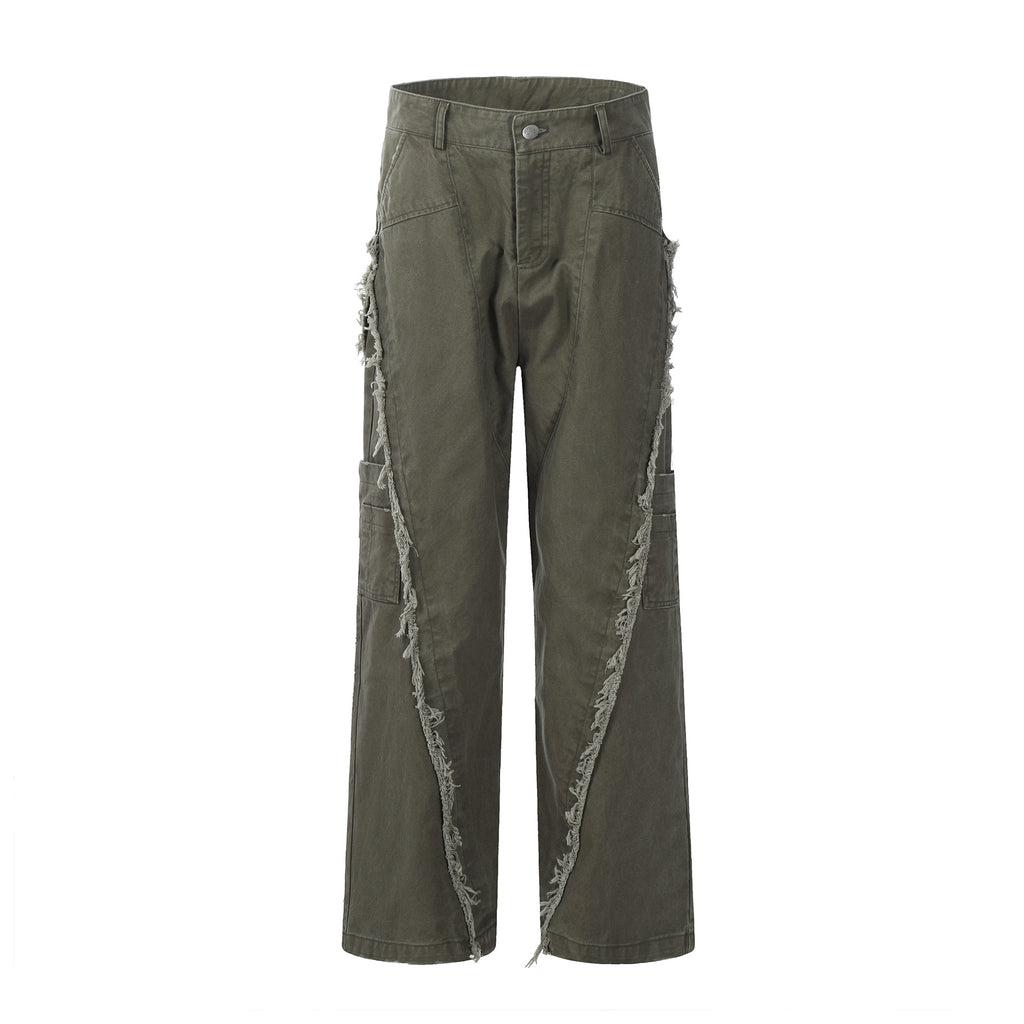 11KN  rough edge splicing multi-pocket tooling jeans