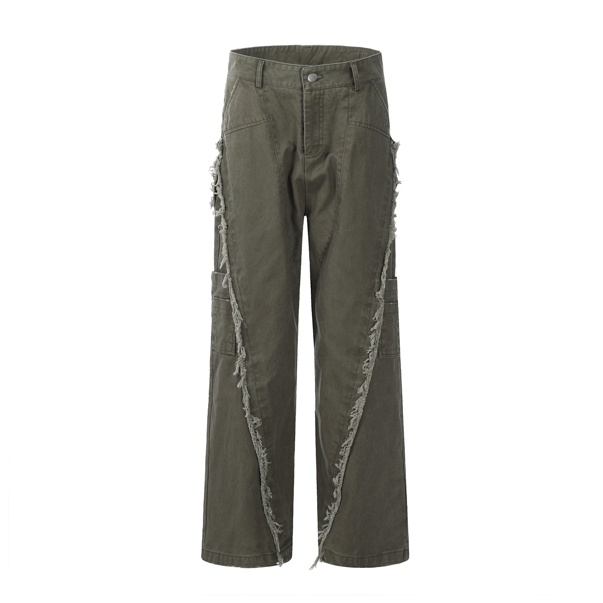11KN  rough edge splicing multi-pocket tooling jeans