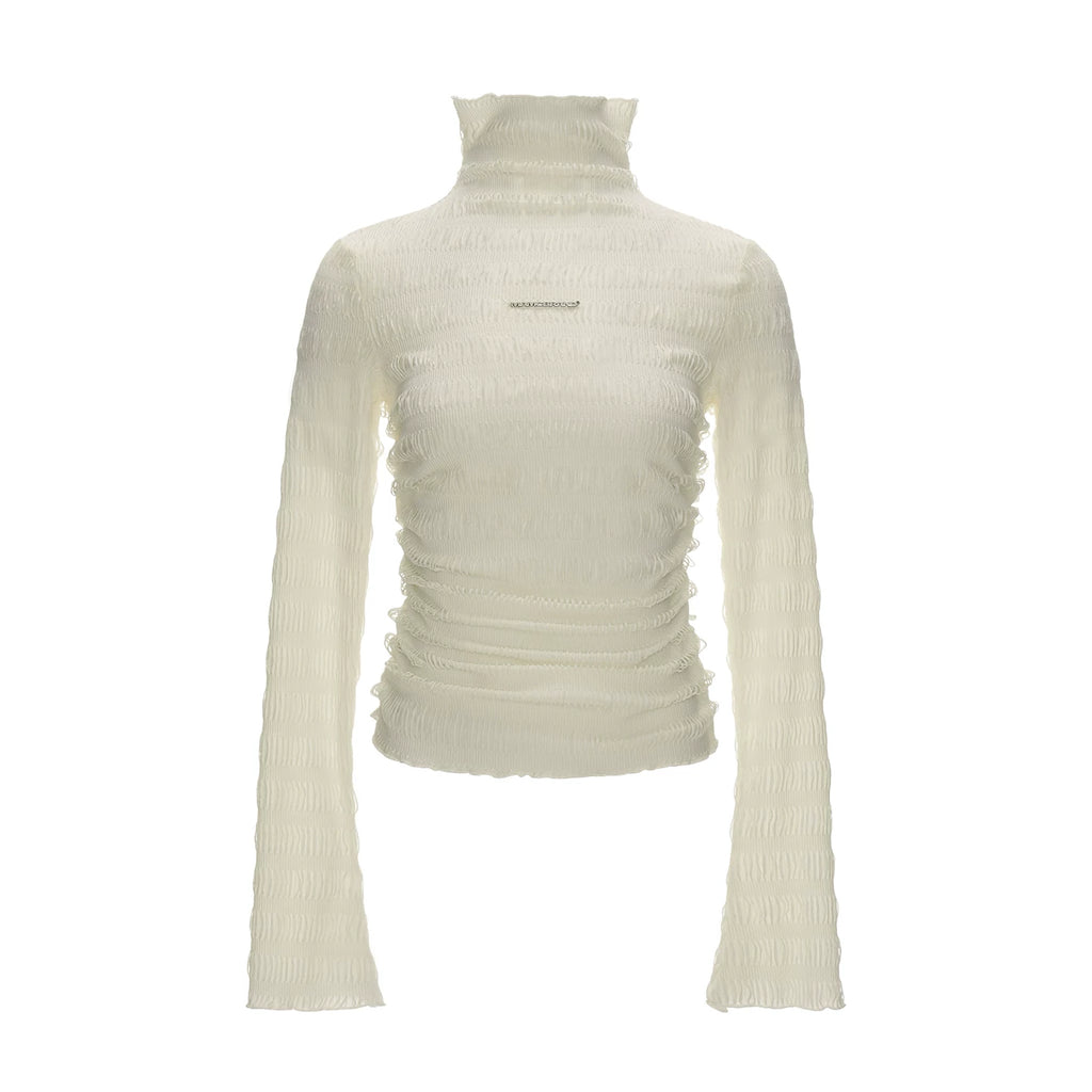 MAMC Slim-Fit High-Neck Striped Knit Tee