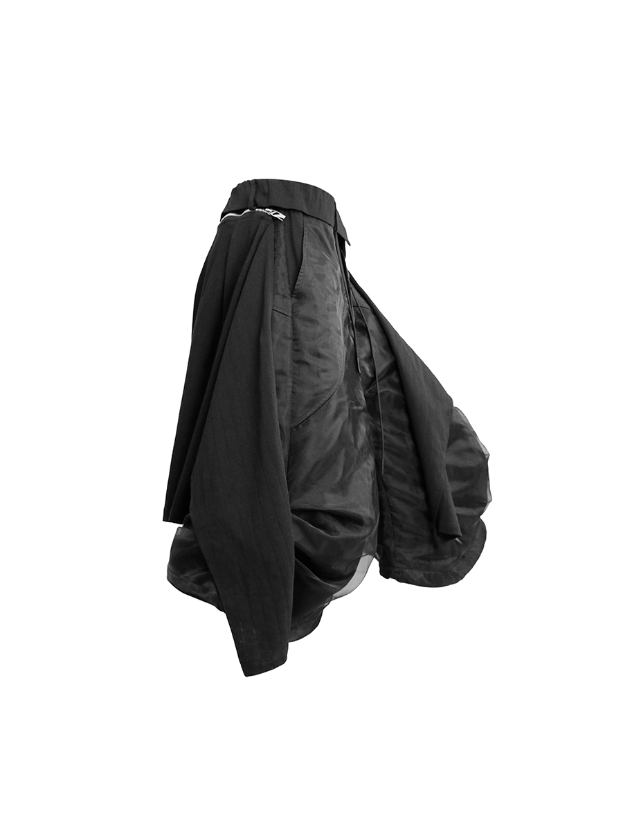 RELABEL Removable Fart Curtain Pleated Eight-point Sweatpants